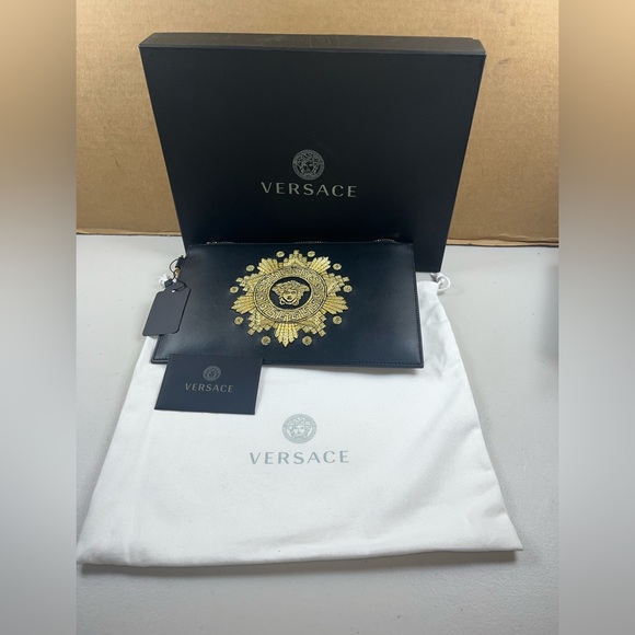 Versace Handbags - VERSACE NEW Italian Leather Wristlet with box + card + dust bag